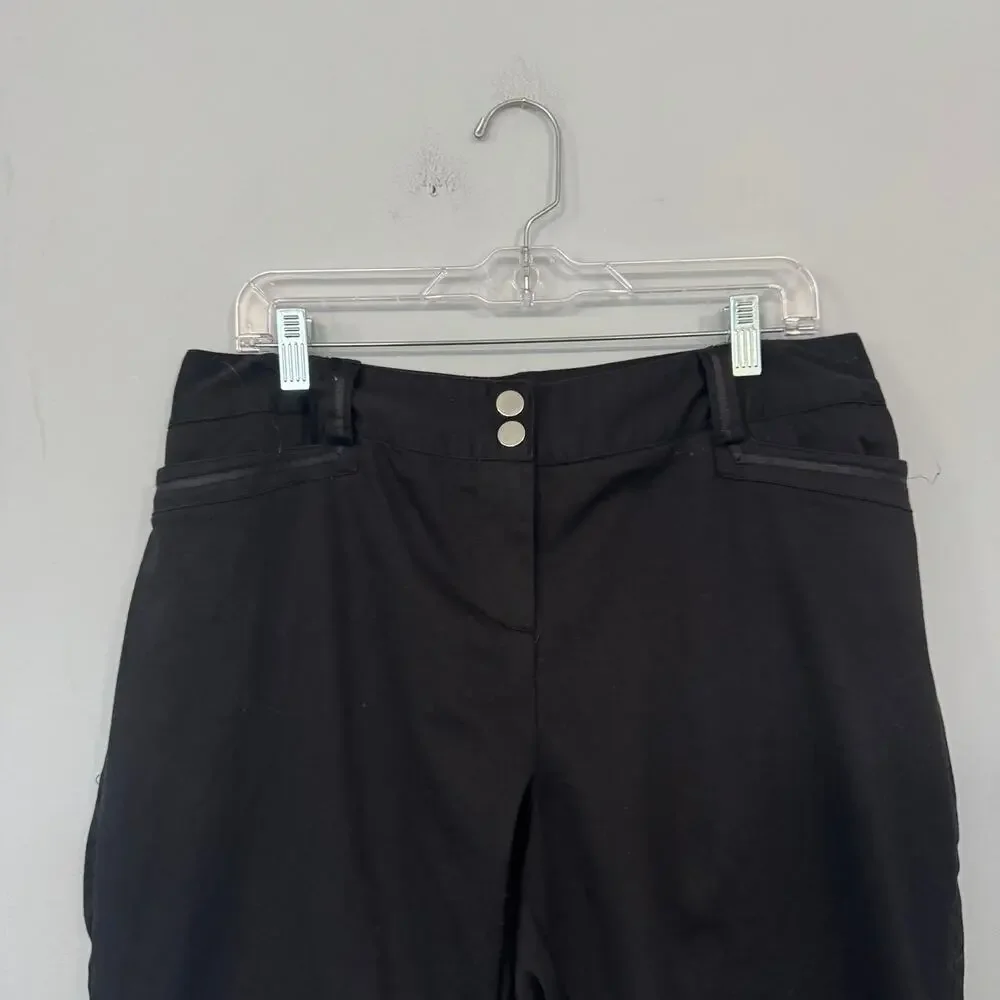 Ashley Stewart Black Cotton & Spandex Blend Bermuda Shorts Womens Plus Size 14 W